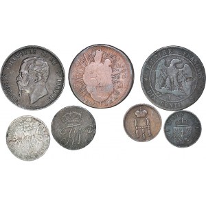 Zestaw 10 monet europejskich od 1695 do 1870