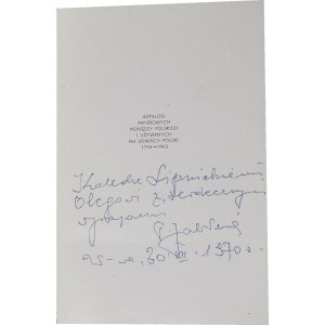 Jabłoński - Katalog papierowych pieniędzy polskich 1794-1965 (autograf autora)