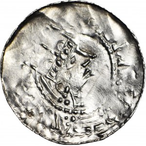 Niemcy, Esslingen, Henryk II 1002-1024, denar, gwiazdka/trzy kropki