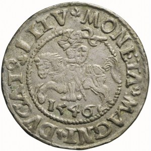 R-, Zygmunt II August, Półgrosz 1546, Wilno, LITV/L+, bardzo ładny