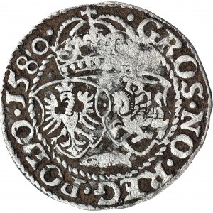RRR-, Stefan Batory, Grosz Olkusz 1580, herb Glaubicz, T.40 mk, R7