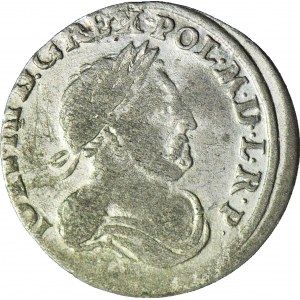 RRR-, Jan III Sobieski, Szóstak 1680/1681 typ bydgoski, BEZ NOMINAŁU, naśladownictwo w dobrym srebrze