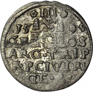RR-, Zygmunt III Waza, Trojak 1599 Ryga, naśladownictwo w srebrze
