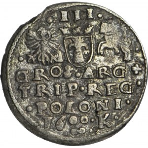 RRR-, Zygmunt III Waza, Trojak 1600 K, typ krakowski, naśladownictwo w dobrym srebrze