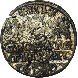 RR-, Zygmunt III Waza, Trojak 1603, anomalny lub naśladownictwo w dobrym srebrze