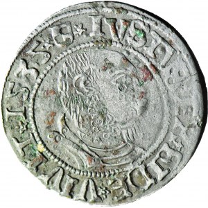 RR-, Lenne Prusy Książęce, Albrecht Hohenzollern, Grosz 1535, fałszerstwo z epoki w srebrze