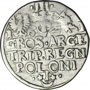 RR-, Zygmunt III Waza, Trojak 1621, Kraków, REGG przebite na REGN