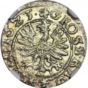 RR-, Zygmunt III Waza Grosz 1623, Kraków, SDG zamiast SIG, obraza majestatu, MENNICZY