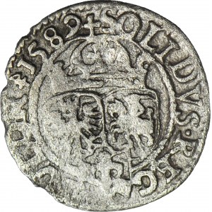 R-, Sigismund III. Wasa, Muschel, Olkusz 1589