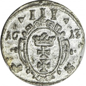 R-, Zygmunt III, Ternar 1613, Gdańsk, Tarcza OWALNA, R4