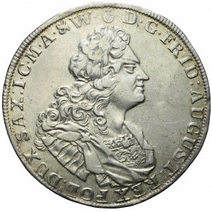 R-, August II Mocny, Talar 1726, Drezno, przebitka daty, bardzo rzadki