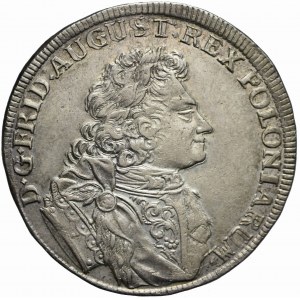 August II Mocny, Cosel Gulden (2/3 talara) 1707 IL-H, Lipsk, bardzo ładny