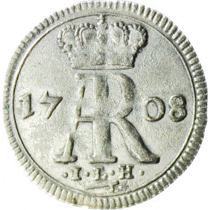 R-, August II Mocny, Ternar (3 halerze) 1708, Drezno, MONOGRAM AR