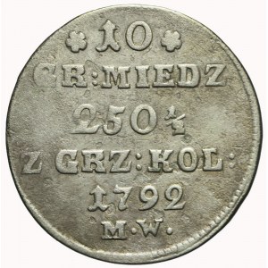Stanisław A. Poniatowski, 10 groszy miedziane 1792