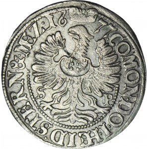 Śląsk, Księstwo Oleśnickie, Sylwiusz Fryderyk, 3 krajcary 1677 SP, Oleśnica