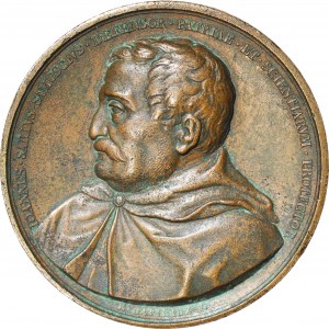Królestwo Polskie, Medal Jan Zamoyski, medal 1822 brąz 50,5mm, przeniesienie Akademii, rzadki