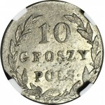 R-, Królestwo Polskie, 10 groszy 1820 I.B., b. rzadki, Berezowski 10 zł