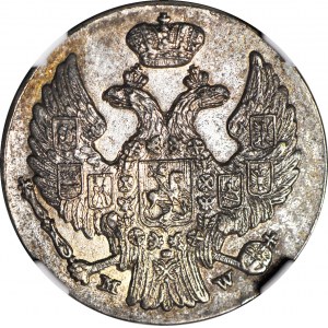 RRR-, Królestwo Polskie, 10 groszy 1839/9, rzadki rocznik, PRZEBITKA DATY - małe 9 na duże 9, mennicze