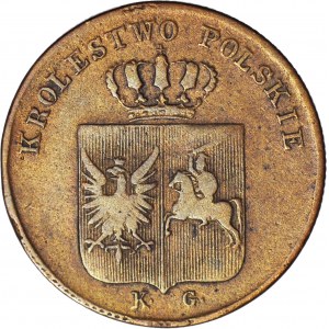 RRR-, Powstanie Listopadowe, 3 grosze 1831 bez kropki po POLS, b. rzadkie