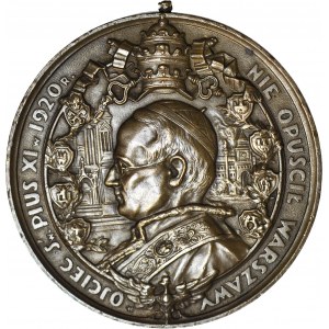 R-, Medal 1930,10-lecie Cudu nad Wisłą, RZADSZA wersja z oryginalną zawieszką