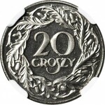 RRR-, 20 groszy 1923, PRÓBA, LUSTRZANE