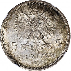 5 złotych 1930, Sztandar, piękny, menniczy
