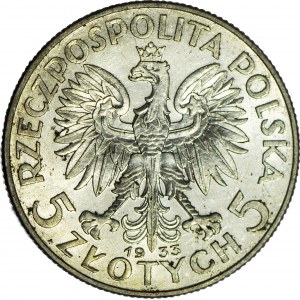 5 złotych 1933, Głowa, mennicza