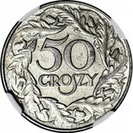 50 groszy 1938 NIKLOWANE, BEZ ZNAKU MENNICY