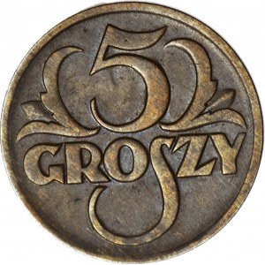 5 groszy 1930, piękne, rzadki rocznik