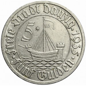 Wolne Miasto Gdańsk, 5 guldenów 1935, Koga