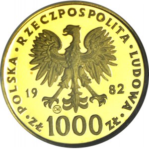 1000 złotych 1982, Valcambi, Jan Paweł II, stempel lustrzany