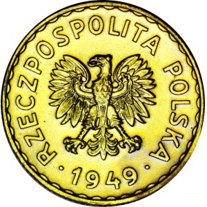 RRR-, 1 złoty 1949, PRÓBA, MOSIĄDZ, nakład 100szt., rzadkość, c.a.
