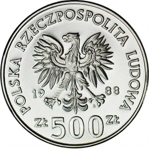 500 złotych 1988, PRÓBA, nikiel, MŚ w Piłce Nożnej Włochy