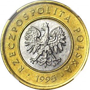 RR-, 2 złote 1995, DESTRUKT, SKRĘTKA 200 stopni, bardzo rzadka w MS