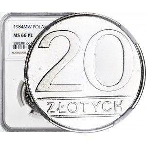 RRR-, 20 złotych 1984, PROOFLIKE, jedyne, pierwszy raz na Onebid