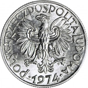 RR-, 5 złotych 1974, Rybak na TRAWCE, b rzadki