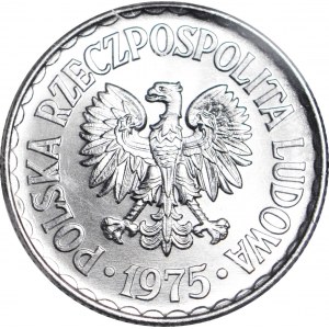 1 złoty 1975, bez znaku, mennicze
