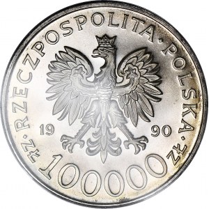 100.000 złotych 1990, Solidarność, typ A, mennicze