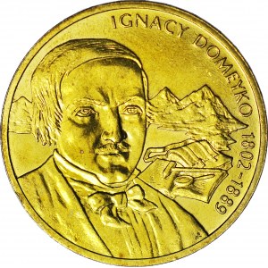 RR-, 2 złote 2002, Ignacy Domeyko, DESTRUKT, SKRĘTKA 320º