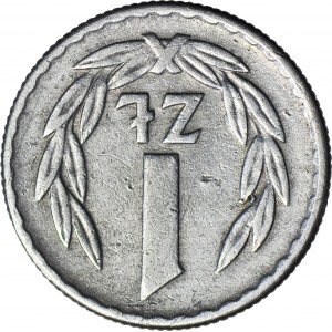 R-, 1 złotych 1966, odwrotka 180 stopni, rzadkie