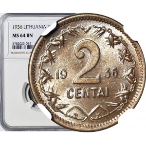 Litwa, 2 centy 1936, mennicze