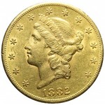R-, Stany Zjednoczone Ameryki (USA), 20 dolarów 1882 CC, Carson City, bardzo ładne