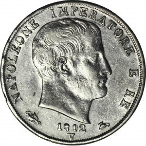 Włochy, Napoleon I 2 Liry 1812V, Wenecja, przebitka 1808/12, M/V