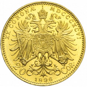 Austria, Franciszek Józef, 20 koron 1896, Wiedeń, piękne