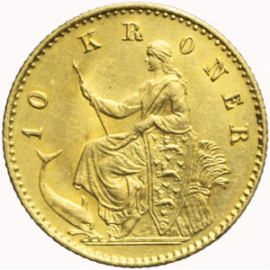 Dania, 10 koron 1874, Christian IX