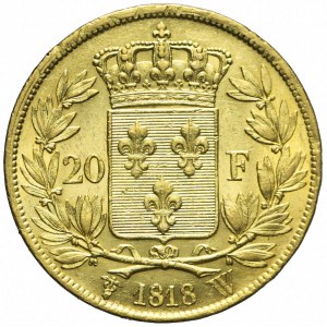 Francja, Ludwik XVIII, 20 franków 1818, Lille