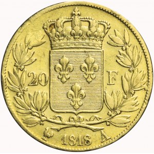 Francja, Ludwik XVIII, 20 franków 1818 , Paryż