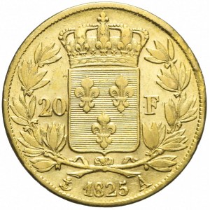 Francja, Karol X, 20 franków 1825, Paryż