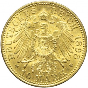 Niemcy, Prusy, Wilhelm II, 10 marek 1898, Berlin, piękne