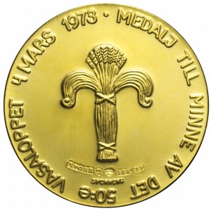 Szwecja, Medal 50-lecie Biegu Wazów, 1973, złoto